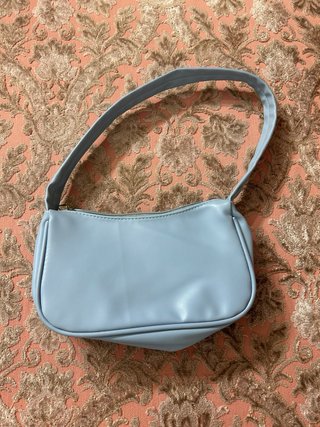 Borsa a spalla trapuntata azzurra