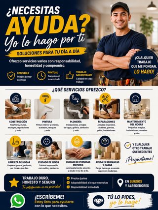 ofrezco servicios de limpieza, cuidado,peon etc