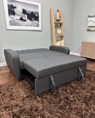 Sofá Cama Terciopelo Negro reclinable, queda cama