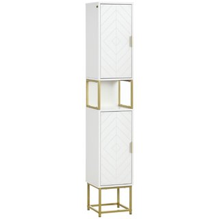 Columna de Baño con 2 Armarios y Estante de MDF y