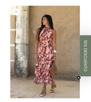 Vestido midi estampado talla única