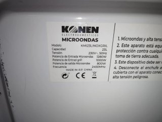 Microondas Konen plateado