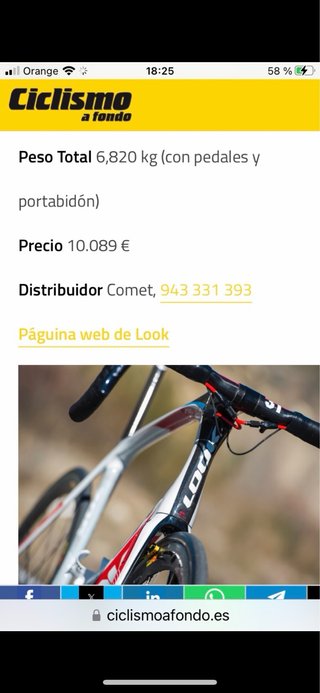 Bicicleta de carretera LOOK 795