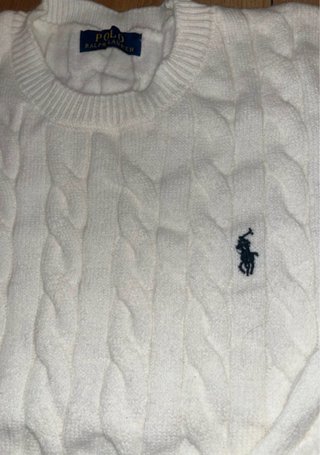 Jersey Polo Ralph Lauren trenzado blanco