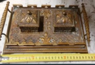 Escribanía antigua  bronce