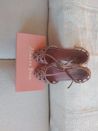 Bailarinas Alma en Pena rosas y doradas talla 42
