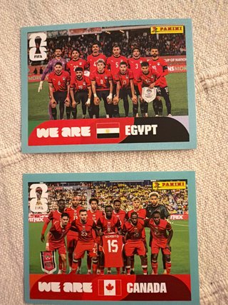 Cromo Panini Egipto y Canadá Mundial