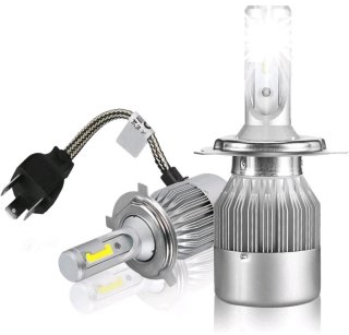2 LAMPADINE LED C6 H4 FARI AUTO MOTO LUCE BIANCA