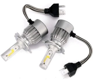 2 LAMPADINE LED C6 H4 FARI AUTO MOTO LUCE BIANCA