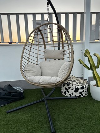 Sillón Colgante Mimbre y Metal