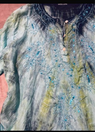 Blusa MISS JUNE seda tie-dye