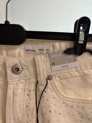 Shorts vaqueros Lefties blancos con pedrería