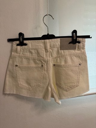 Shorts vaqueros Lefties blancos con pedrería