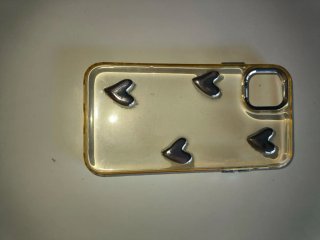 Custodia iPhone XR trasparente con cuori