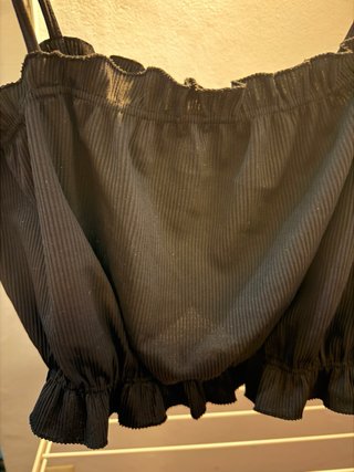 Top H&M negro plisado tirantes talla L