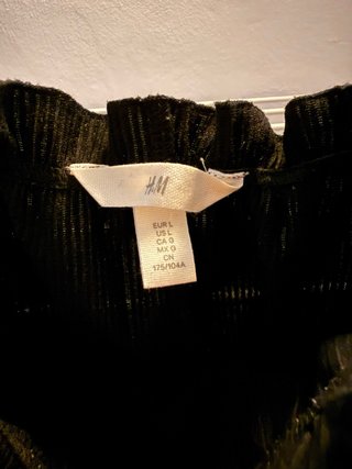 Top H&M negro plisado tirantes talla L