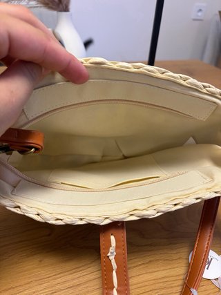 Bolso bandolera rafia bicolor hebilla