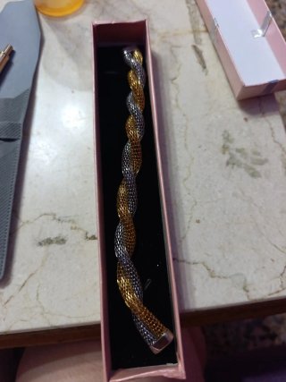 Pulsera trenzada oro y plata