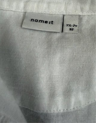 Camicia bianca bimbo maniche corte coreana lino