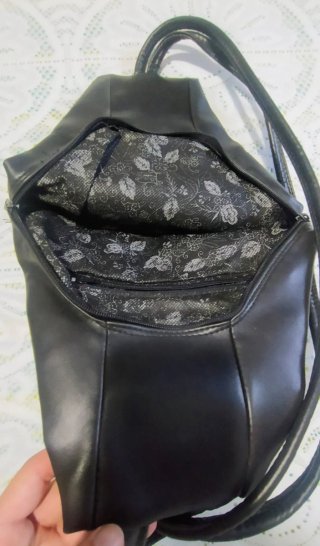 Bolso Mochila Negro Piel