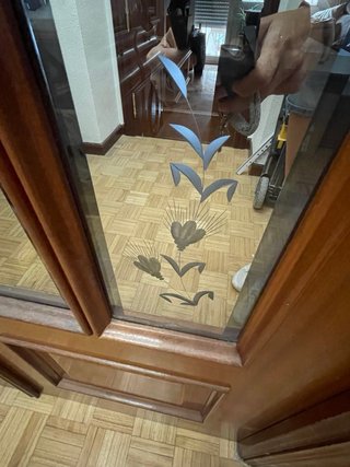 Puertas de madera maciza con cristal de espejo