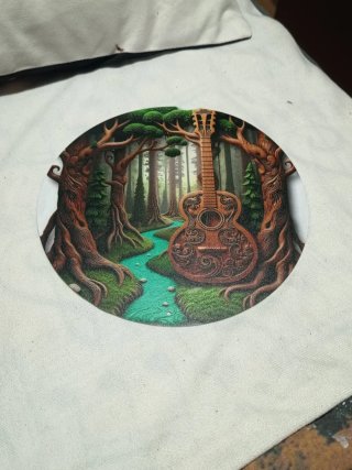 Placa metálica guitarra fantasía 20cm