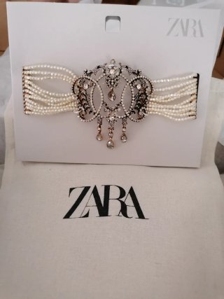 Collar choker joya Zara perlas y pedrería