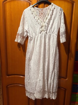 Vestido blanco ibicenco talla única