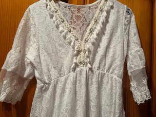 Vestido blanco ibicenco talla única