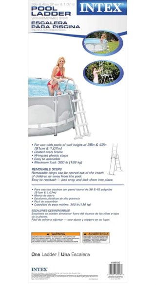 Escalera Piscina INTEX Acero 91-107cm