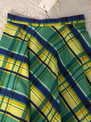 Falda midi cuadros zara