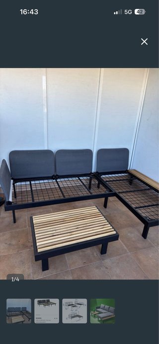 Sillon Sofá modular REVSKÄR 3 plazas antracita
