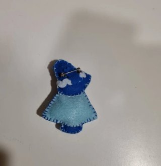 Broche de fieltro azul