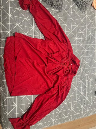 Camisa Medieval Roja con Cordones