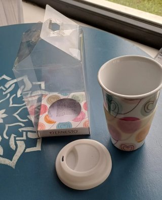 Taza de porcelana Ernesto multicolor