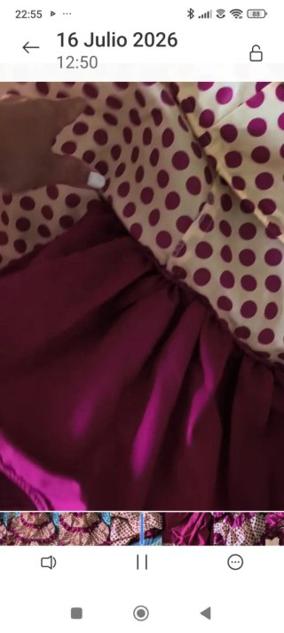 Vestido Flamenca Lunares Morado y Amarillo