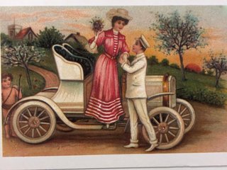 Lote 4 Postales Coches Antiguos Belle Époque