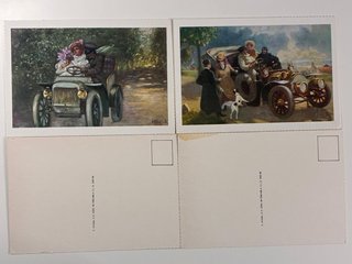 Lote 4 Postales Coches Antiguos Belle Époque