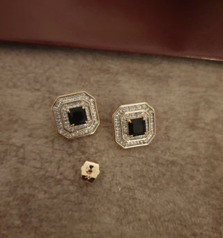 Pendientes chapados en oro 18k con caja