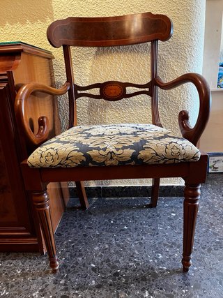Mesa extensible madera maciza y 6 sillas