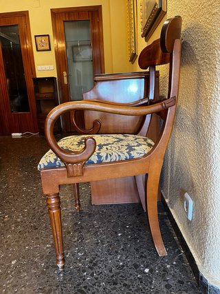 Mesa extensible madera maciza y 6 sillas