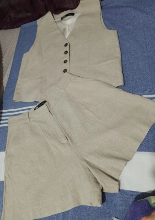 Vestido Zara blanco con cinturón