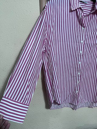Camisa Stradivarius Verde y Blanca Talla S