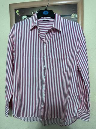 Camisa Stradivarius Verde y Blanca Talla S