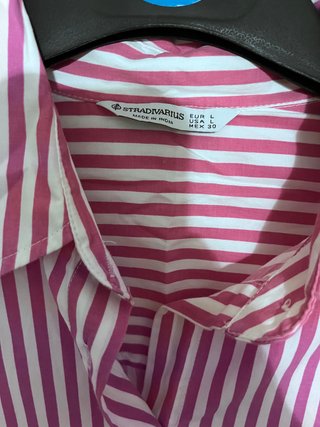 Camisa Stradivarius Verde y Blanca Talla S