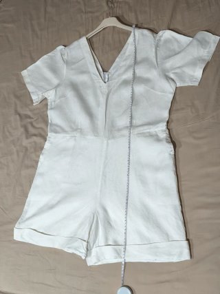 Mono de lino blanco XL hecho a mano