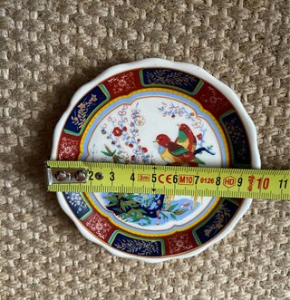 Prato Decorativo Porcelana Chinesa Vintage Pássaro