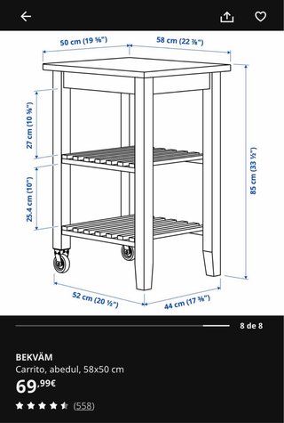 Carrito Cocina Ikea Bekvam Madera