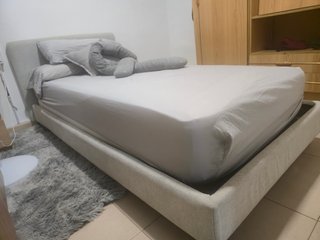 Cama Valma Chenilla Gris 90x200