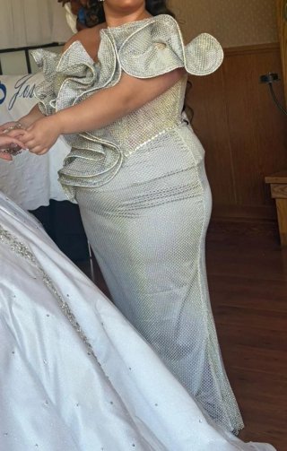 Vestido Gitano Azul Plateado Talla XXXL